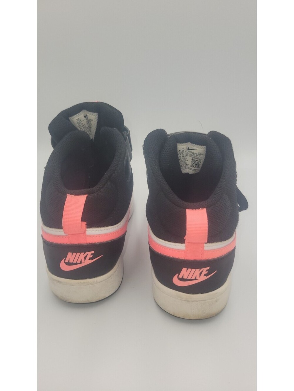 Nike High-Top Sneakers Black White Pink Size 6.5Y